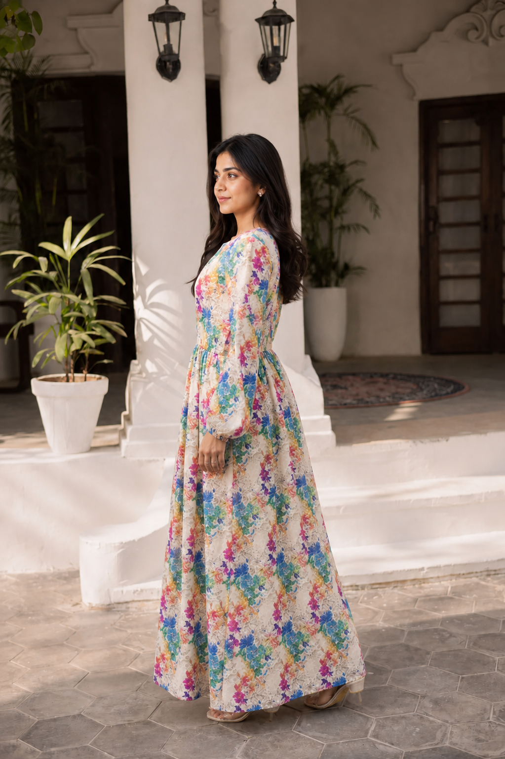 Floral Bloom Linen Maxi
