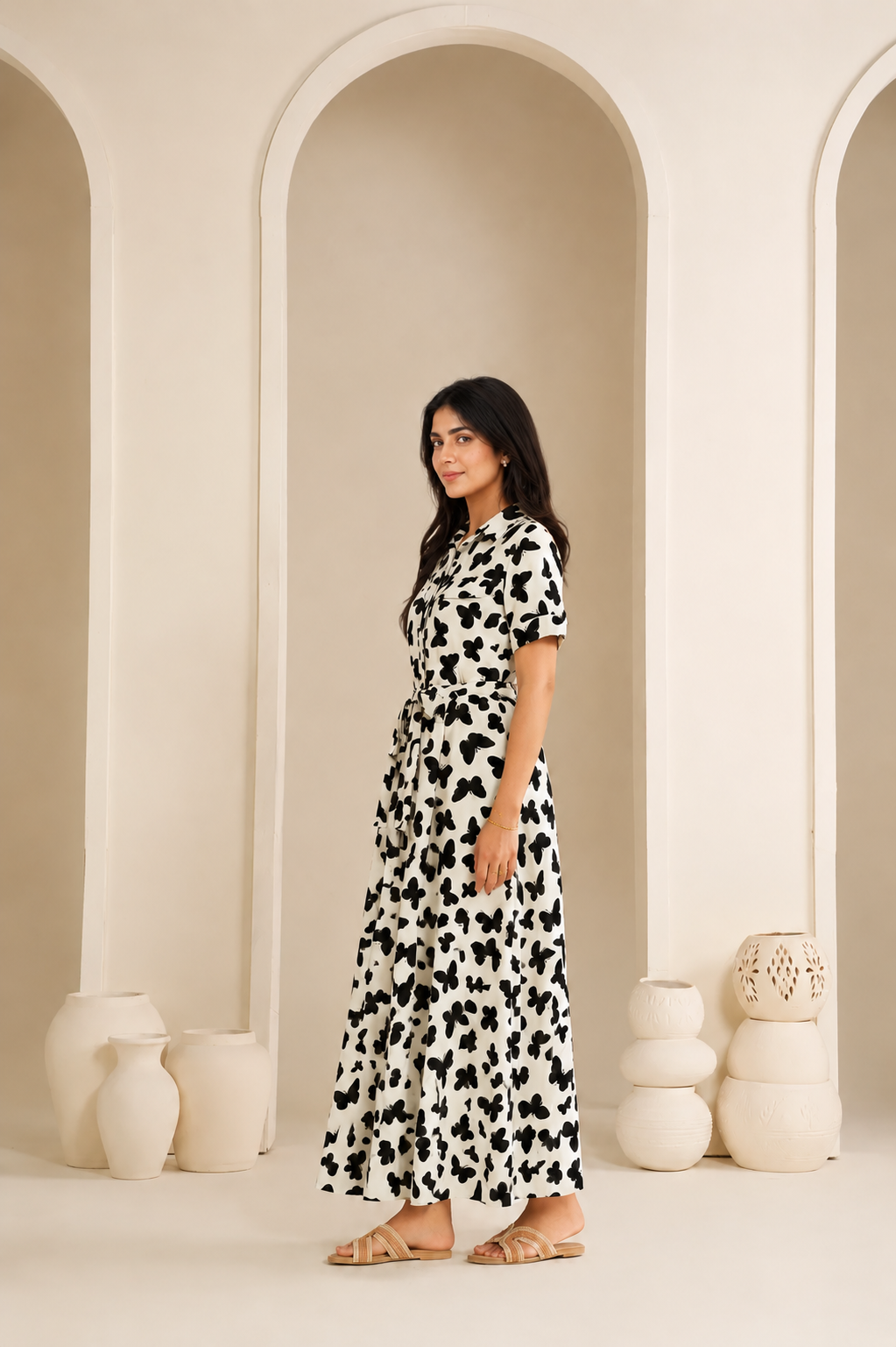The Monochrome Flutter Maxi