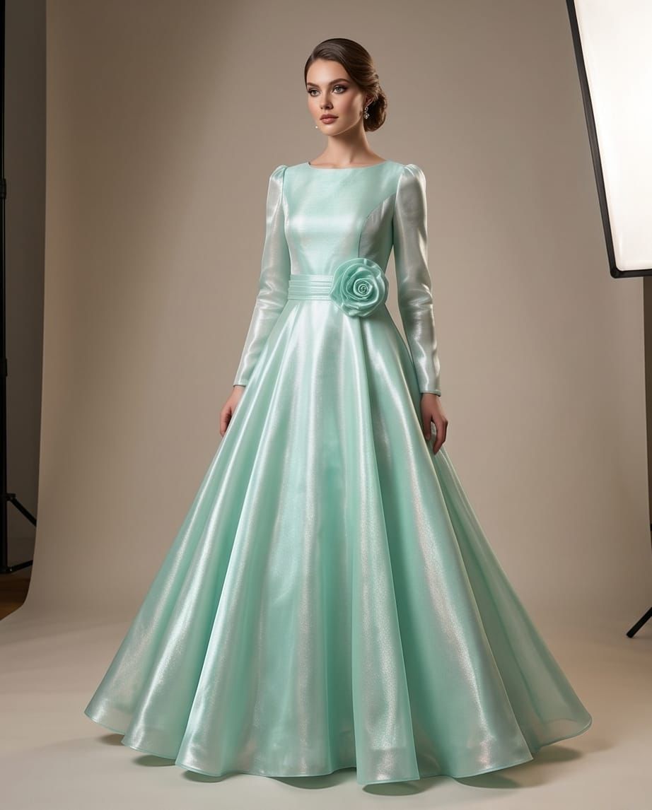 Aqua Blue Shisha Silk Maxi