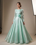 Aqua Blue Shisha Silk Maxi