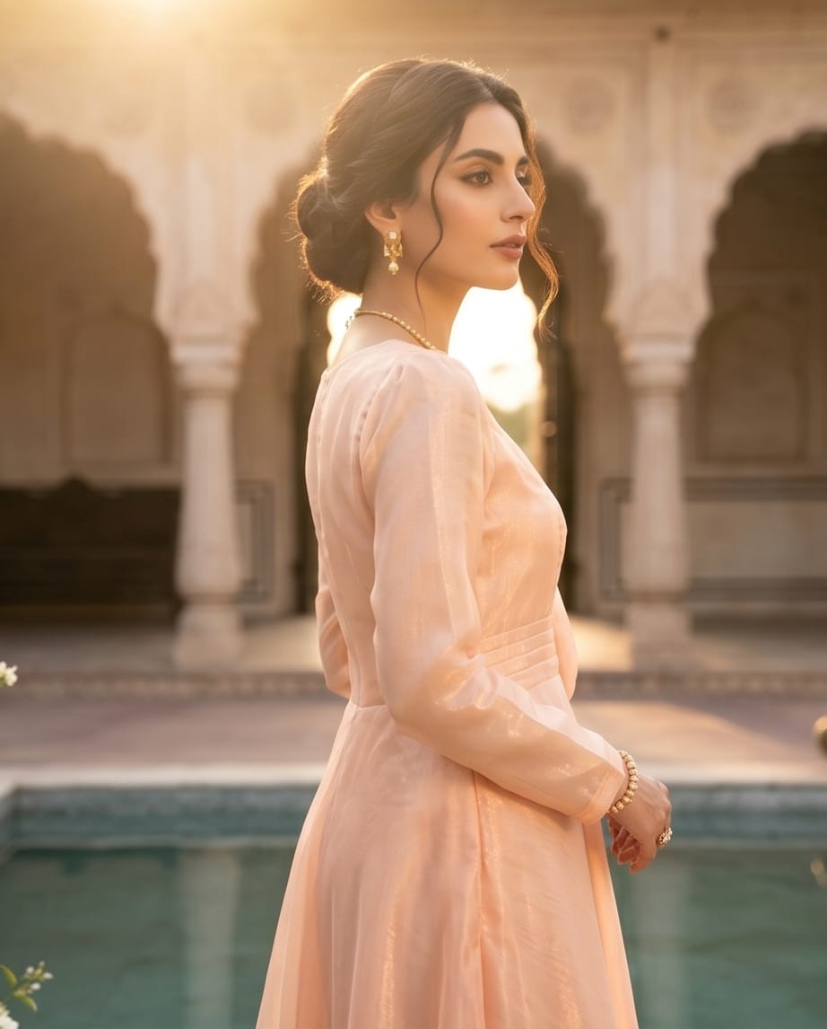 Peach shisha silk maxi