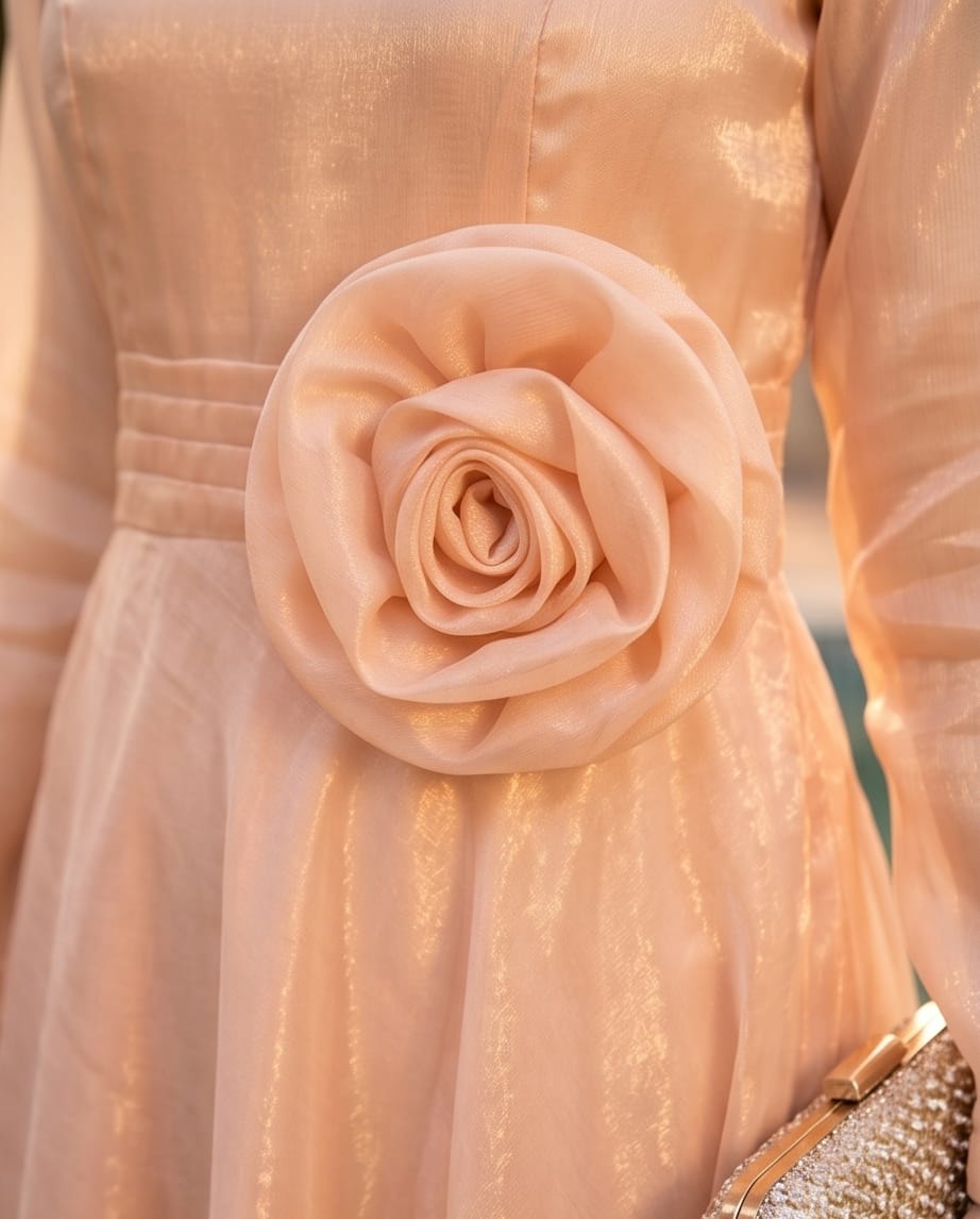 Peach shisha silk maxi