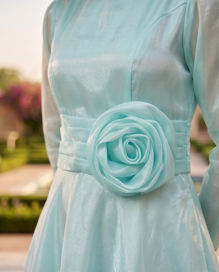 Aqua Blue Shisha Silk Maxi