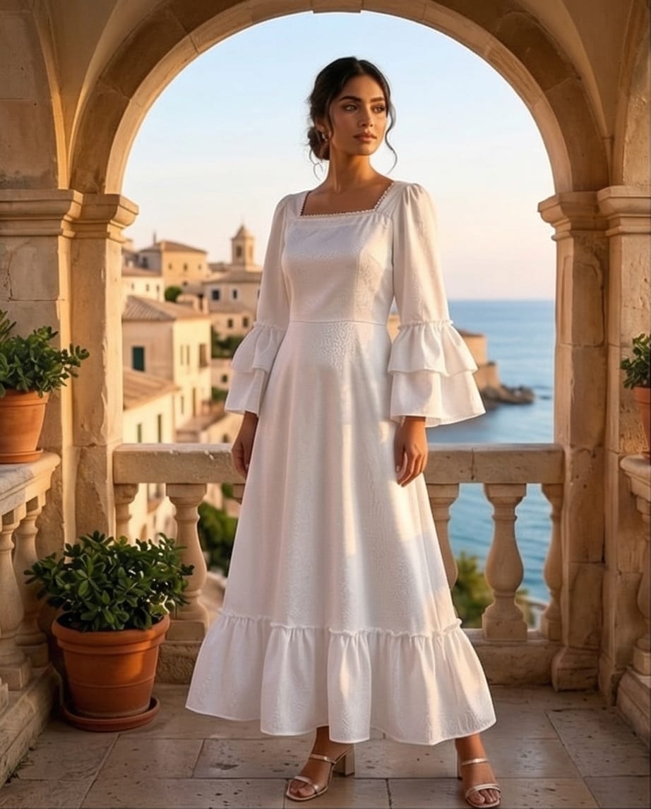 Ethereal Jacquard Tiered Maxi.