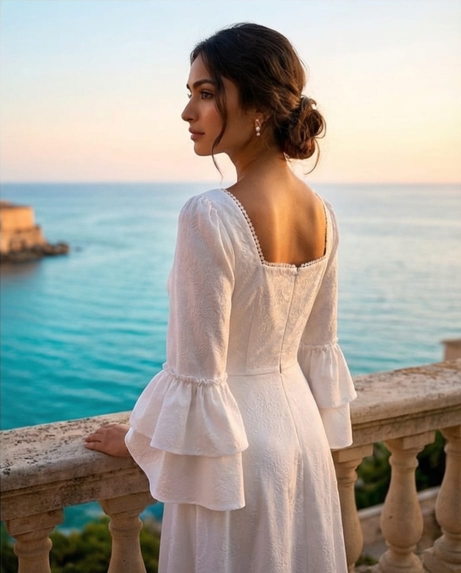 Ethereal Jacquard Tiered Maxi.