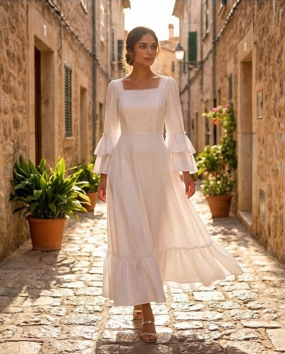 Ethereal Jacquard Tiered Maxi.