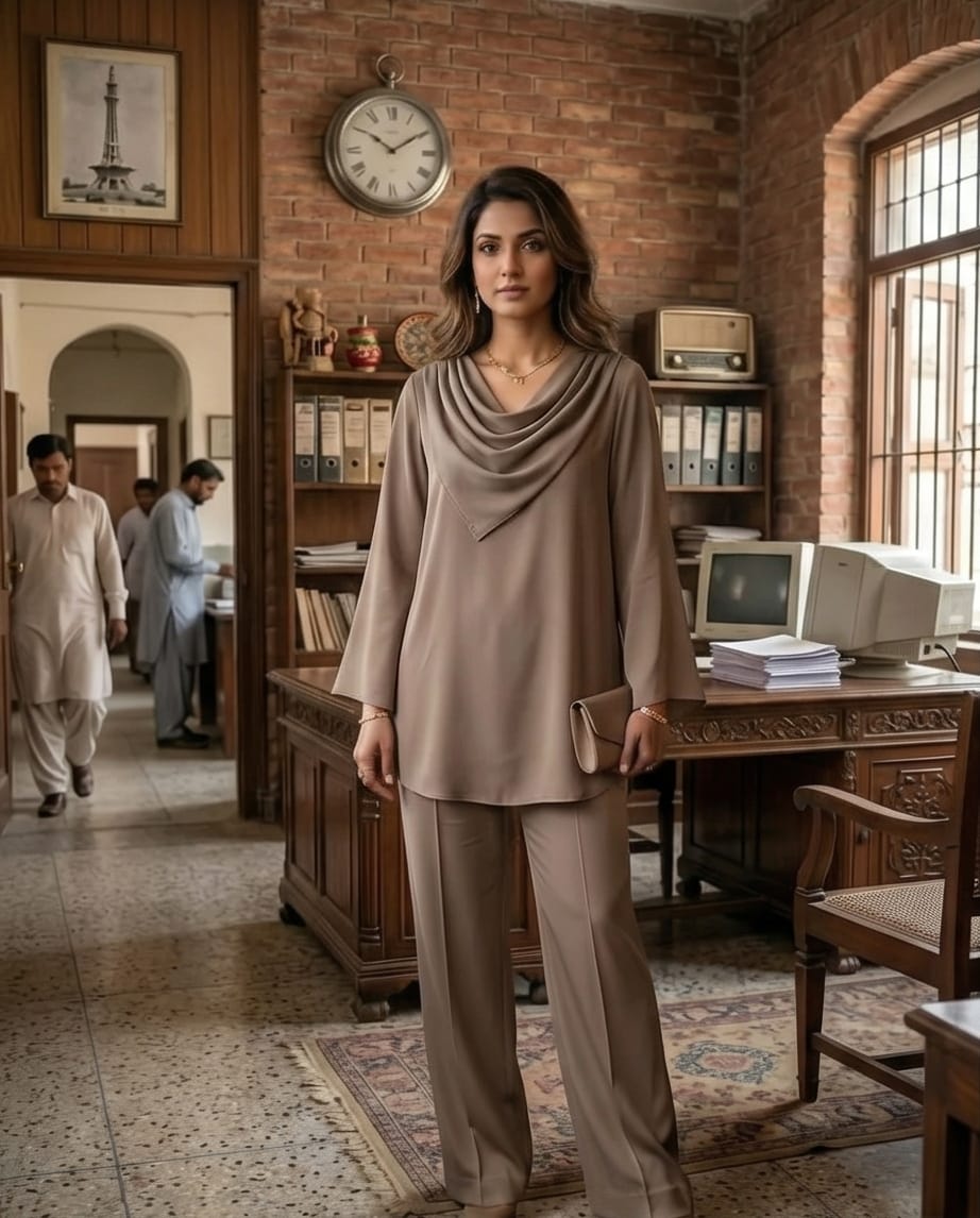 The Mocha Cowl Silk Co-ord Set