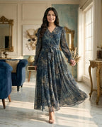 A-Line Chiffon Maxi Dress