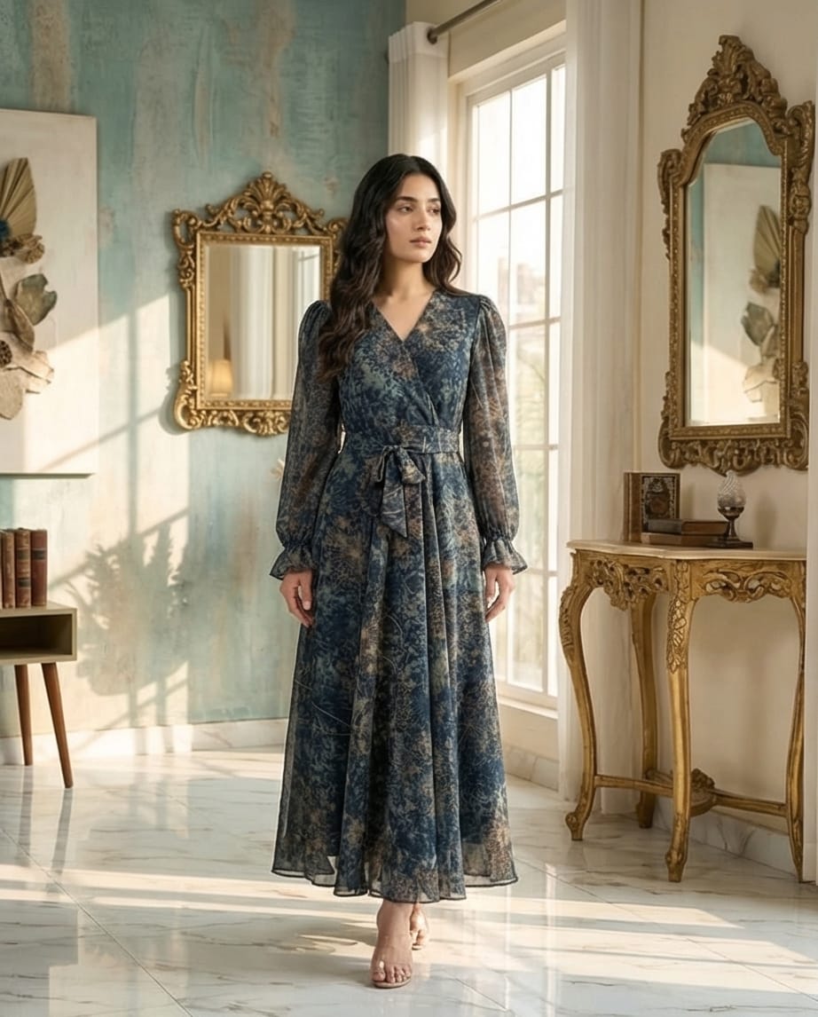 A-Line Chiffon Maxi Dress