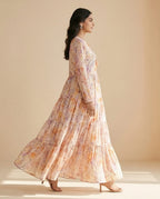 Pastel Petals Linen Gown