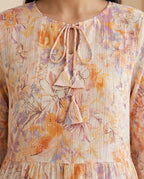 Pastel Petals Linen Gown