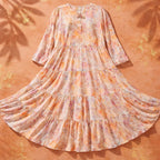 Pastel Petals Linen Gown