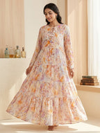 Pastel Petals Linen Gown
