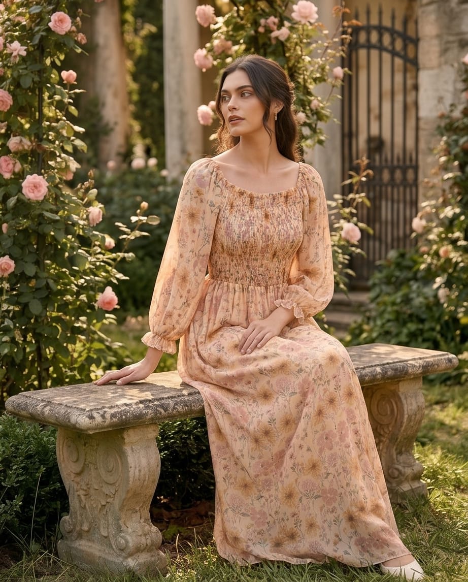 Floral Smocked Maxi Dress