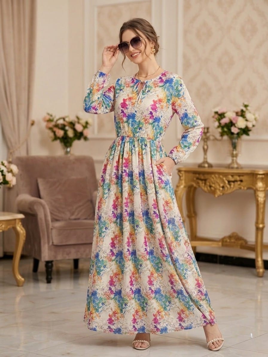 Floral Bloom Linen Maxi