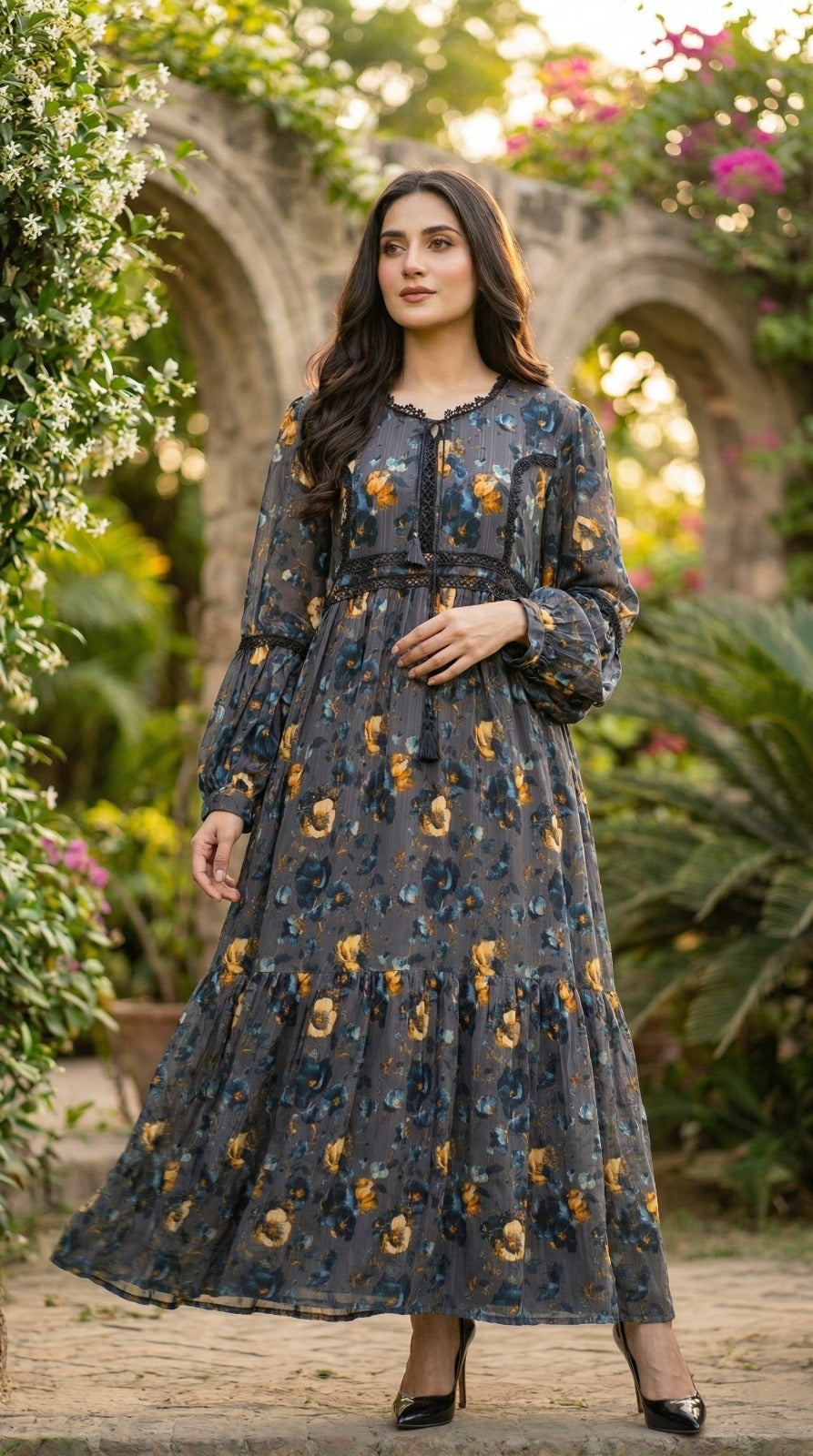 The Marigold Midnight Tiered Dress