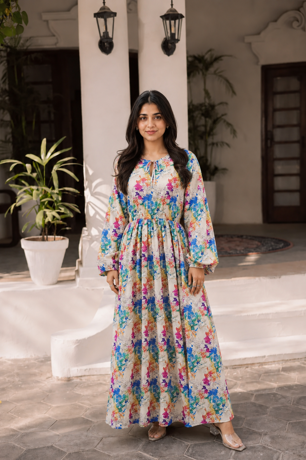 Floral Bloom Linen Maxi