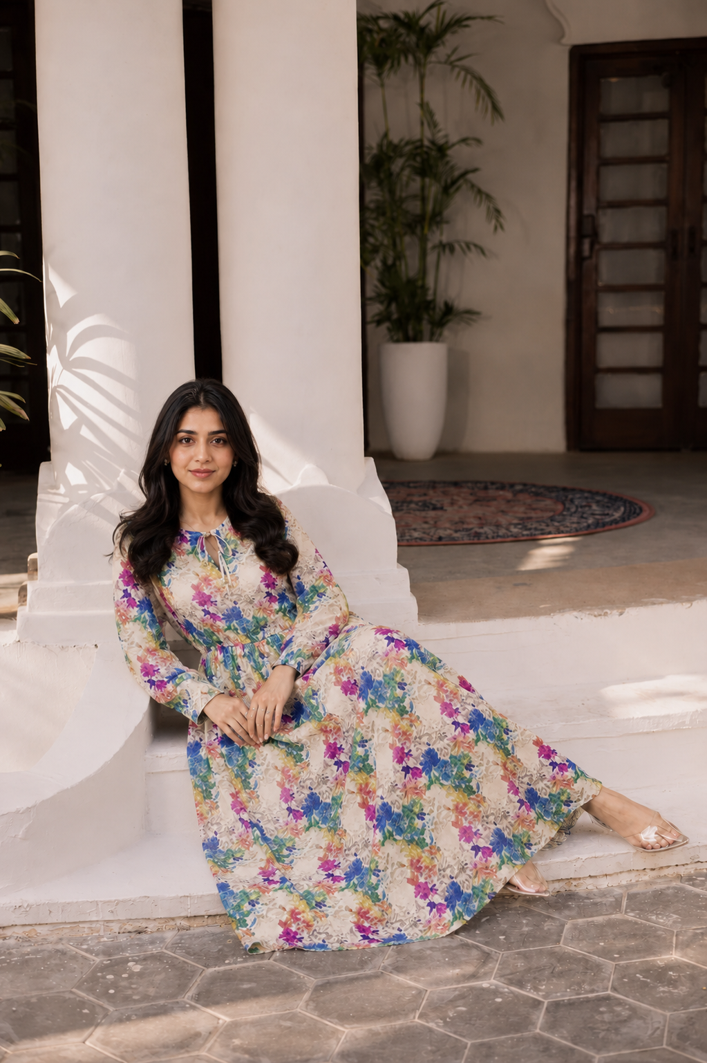 Floral Bloom Linen Maxi